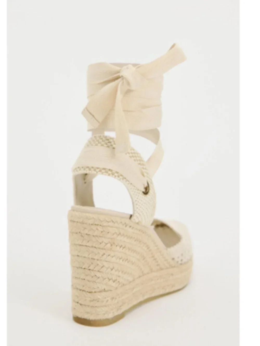NWT Zara Woven Wedge Sandals Espadrille with Ankle Straps Size size 7 1/2 38
